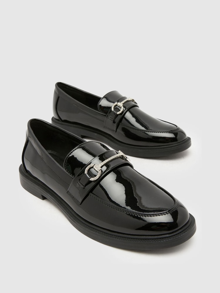 Schuh Black Laura Embellished Loafers - Image 3 of 3
