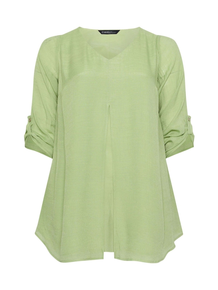 Evans Green Long Sleeve Double Layer Tunic - Image 2 of 2