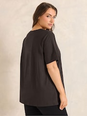 Evans Brown Seam Detail T-Shirt - Image 2 of 5