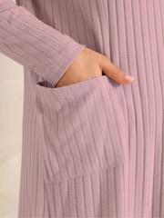 Evans Pink Ribbed Drop Pocket Tunic Jumper - Image 4 of 5