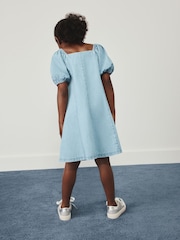 Denim Puff Sleeve Button Through Dress (3-16yrs) - Image 3 of 4