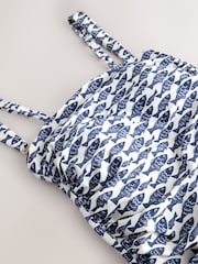 Cream/Navy Blue Sardine Gathered Tummy Control Bandeau Swimsuit - Image 19 of 21