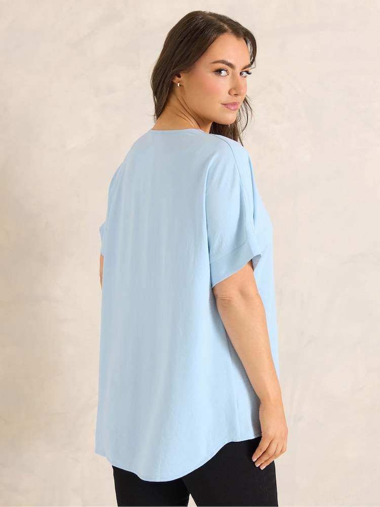 Evans Blue Short Sleeve Notch Neck Airflow Top - Image 2 of 5