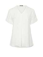 Evans Natural Short Sleeve Notch Neck Airflow Top - Image 2 of 2