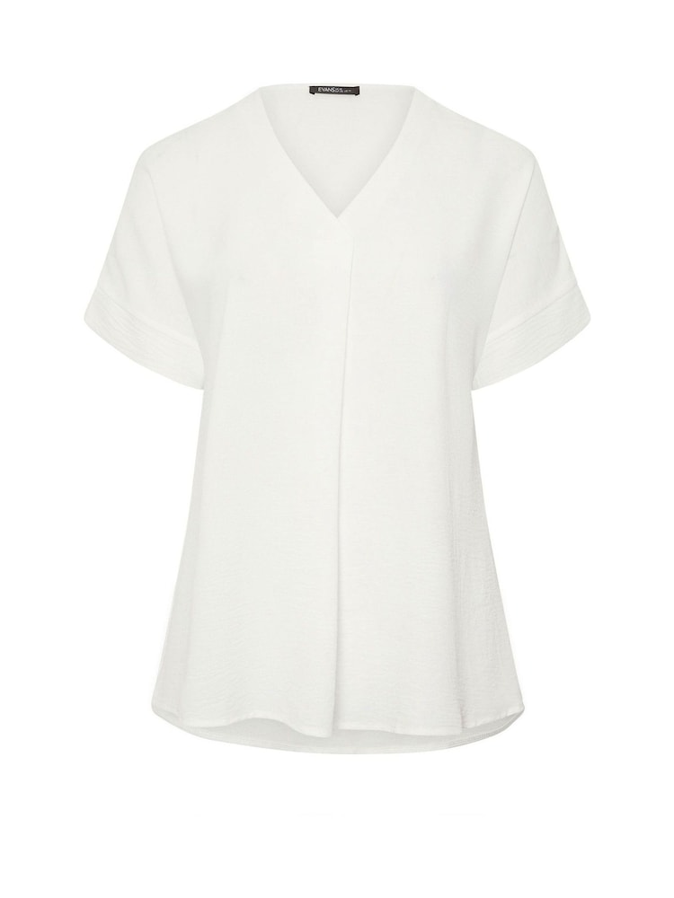 Evans Natural Short Sleeve Notch Neck Airflow Top - Image 2 of 2
