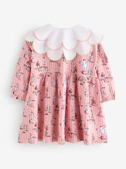 Rožinė - Cath Kidston suknelė su apykakle ir sagomis per visą ilgį (3mėn.–7m.) - 6 paveikslėlis iš 8
