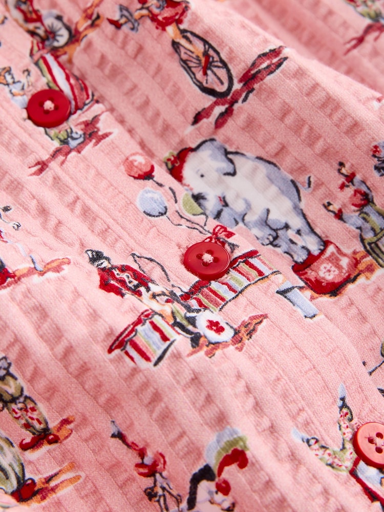 Rožinė - Cath Kidston suknelė su apykakle ir sagomis per visą ilgį (3mėn.–7m.) - 8 paveikslėlis iš 8
