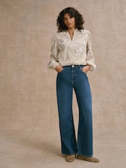 Mint Velvet Natural Striped Embroidered Floral Blouse - Image 3 of 7