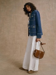 Mint Velvet Blue Denim Military Jacket - Image 3 of 8