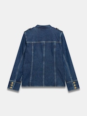 Mint Velvet Blue Denim Military Jacket - Image 8 of 8