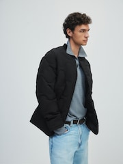 The Set Quilted Bomber Jacket Black - Image 4 of 11