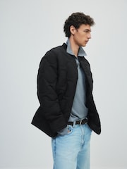 The Set Quilted Bomber Jacket Black - Image 5 of 11