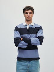 The Set 2PK Rugby Tops Blue/Navy Stripe - Image 1 of 11
