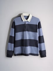 The Set 2PK Rugby Tops Blue/Navy Stripe - Image 3 of 11