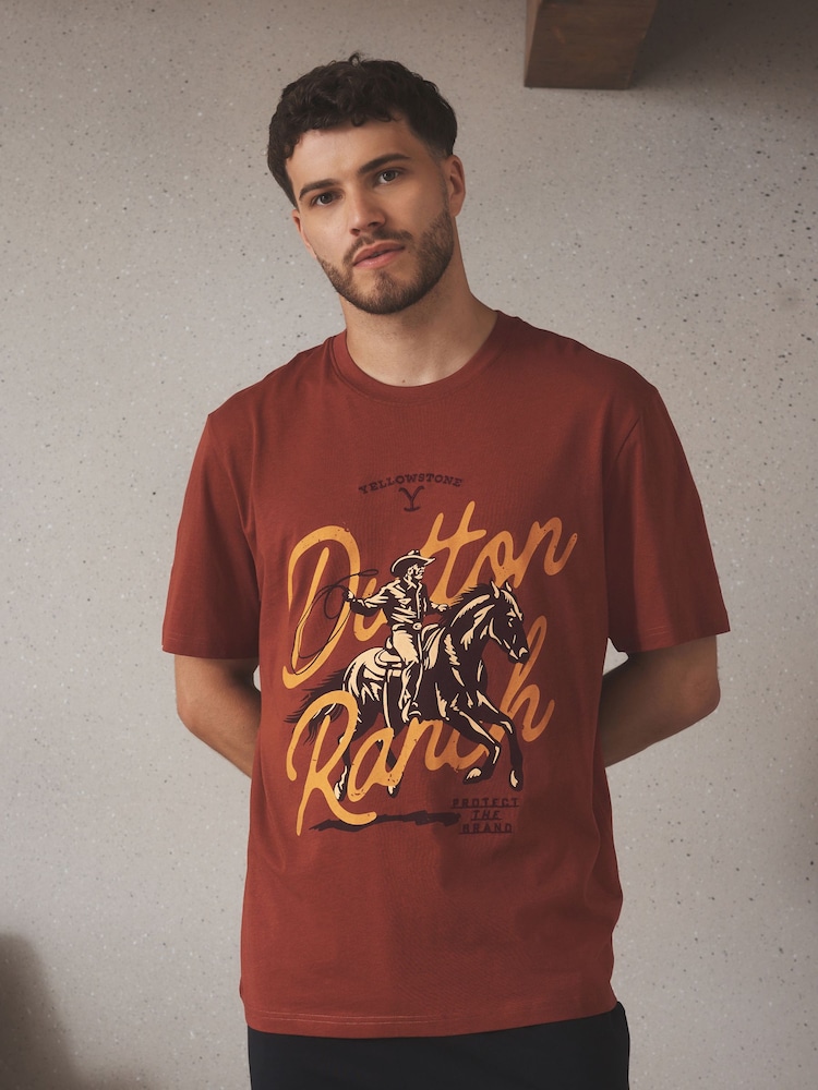 Red Yellowstone Short Sleeve Pyjamas Set - Image 1 of 13