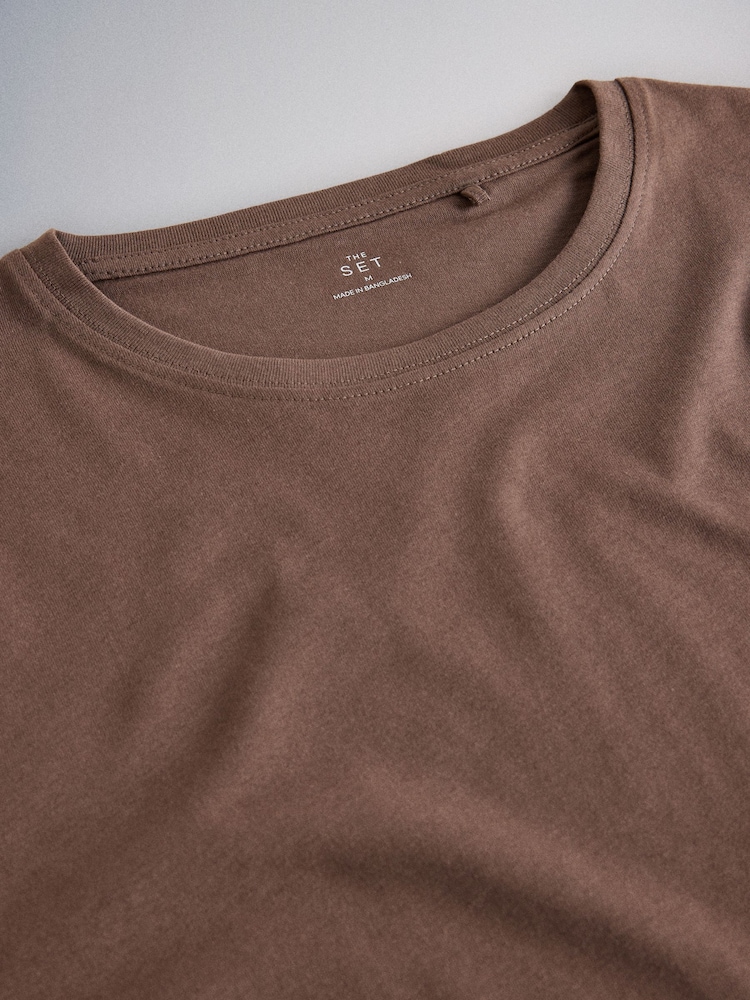 The Set 3 Pack Long Sleeve Regular T-Shirts Black/Brown - Image 6 of 6 The Set 3 Pack Long Sleeve Regular T-Shirts Black/Brown - Image 6 of 6