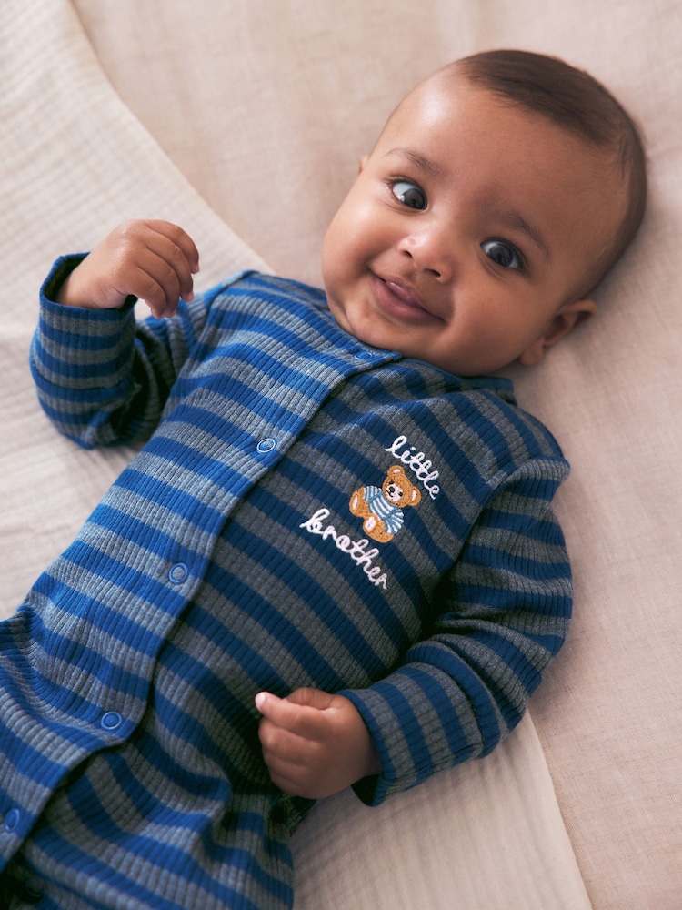 Navy Little Brother Family Baby Sleepsuit (0-2yrs) - Image 2 of 9