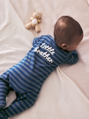 Navy Little Brother Family Baby Sleepsuit (0-2yrs) - Image 4 of 9