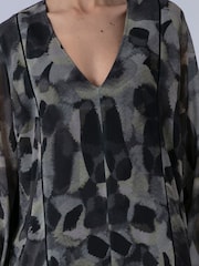 Religion Animal The Edie Tunic Mini Dress In Bold Façade Print With Cuffed Sleeves - Image 5 of 6