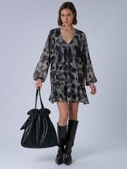 Animal - Religion The Edie Tunic Mini Dress In Bold Façade Print With Cuffed Sleeves - Afbeelding 8 van 8