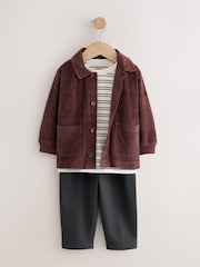 Burgundy Red Smart Jacket Top & Trousers Set 3 Piece (3mths-7yrs) - Image 4 of 8