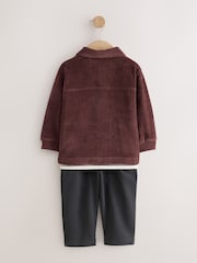 Burgundy Red Smart Jacket Top & Trousers Set 3 Piece (3mths-7yrs) - Image 6 of 8