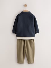 Σκούρο Μπλε - Smart Jacket Top & Trousers Set 3 Piece (3mths-7yrs) - Εικόνα 8 από 10