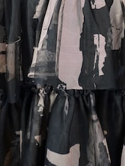 Religion Black Myla Maxi Skirt In Soft Tulle Layers In Abstract Façade Print - Image 5 of 6