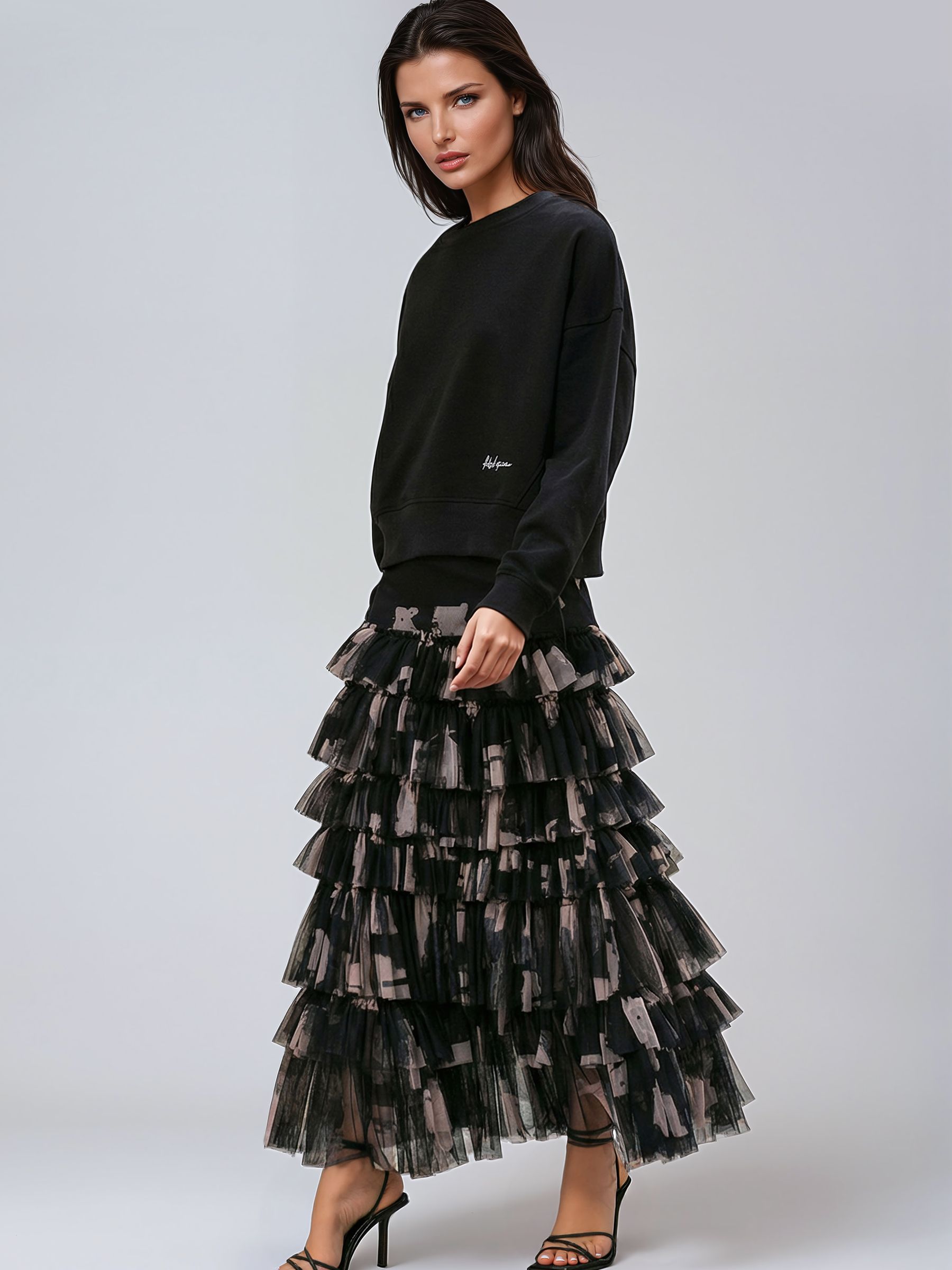 Buy Religion Black Myla Maxi Skirt In Soft Tulle Layers In Buy Religion Black Myla Maxi Skirt In Soft Tulle Layers In