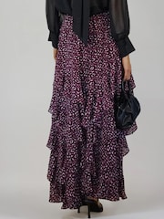 Religion Alto Bajo Fae Ruffle Skirt in Port Polka Dot Print - Imagen 4 de 6