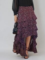 Religion Alto Bajo Fae Ruffle Skirt in Port Polka Dot Print - Imagen 5 de 6