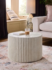 Natural Ribbed Resin Coffee Table - Image 1 of 5