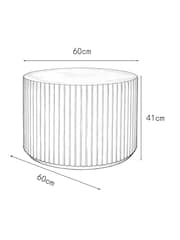 Natural Ribbed Resin Coffee Table - Image 2 of 5