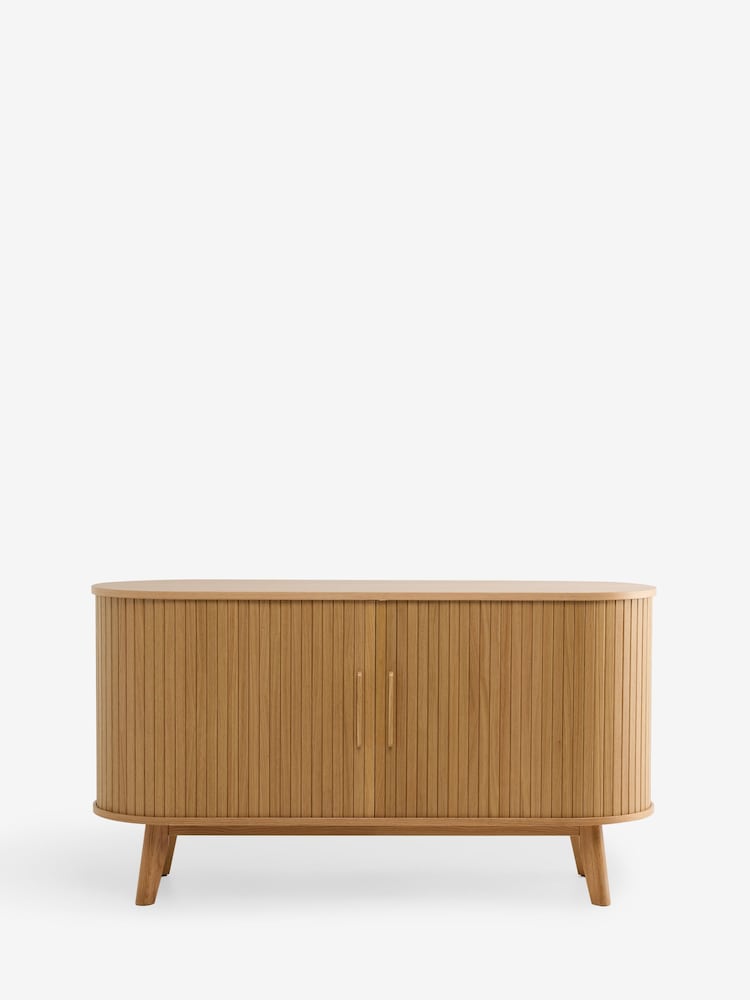 Mid Natural Hyde Tambour Door Large Sideboard - Image 1 of 5 Mid Natural Hyde Tambour Door Large Sideboard - Image 1 of 5