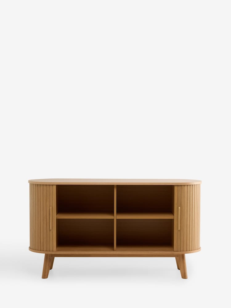 Mid Natural Hyde Tambour Door Large Sideboard - Image 2 of 5 Mid Natural Hyde Tambour Door Large Sideboard - Image 2 of 5
