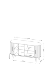Mid Natural Hyde Tambour Door Large Sideboard - Image 5 of 5