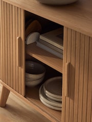 Mid Natural Hyde Tambour Door Large Sideboard - Image 6 of 10