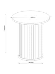 Mid Natural Hyde Oak Veneer Tambour Side Table - Image 3 of 3