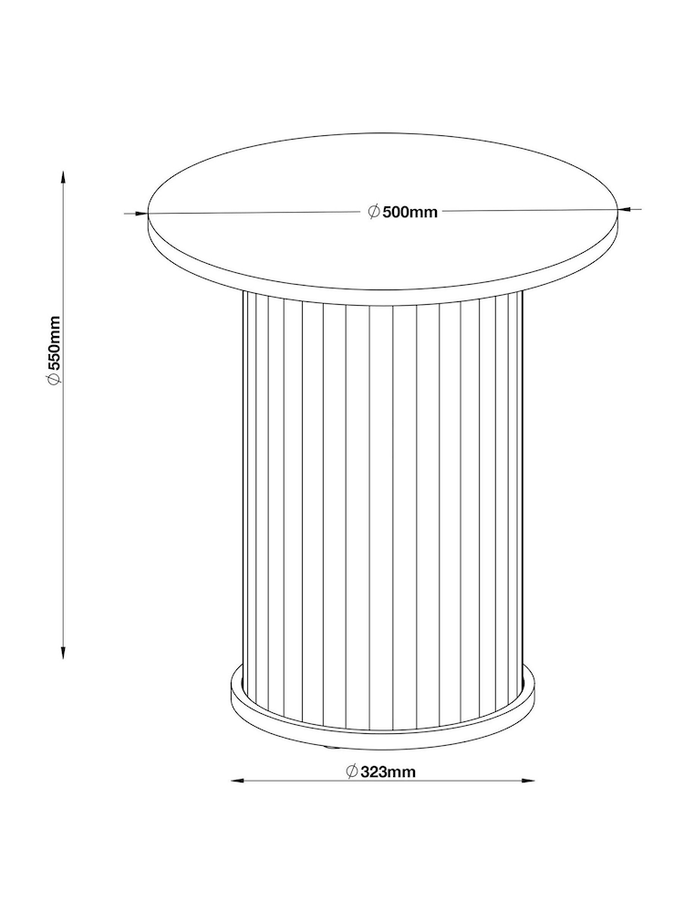 Mid Natural Hyde Oak Veneer Tambour Side Table - Image 3 of 3 Mid Natural Hyde Oak Veneer Tambour Side Table - Image 3 of 3