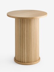 Mid Natural Hyde Oak Veneer Tambour Side Table - Image 4 of 5