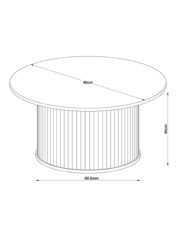 Mid Natural Hyde Oak Veneer Tambour Coffee Table - Image 2 of 2 Mid Natural Hyde Oak Veneer Tambour Coffee Table - Image 2 of 2