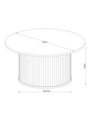 Mid Natural Hyde Oak Veneer Tambour Coffee Table - Image 4 of 4