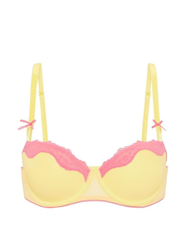 Victoria's Secret PINK Tropical Pear Yellow Push Up Jelly Mesh Lace Trim Bra - Image 3 of 3 Victoria's Secret PINK Tropical Pear Yellow Push Up Jelly Mesh Lace Trim Bra - Image 3 of 3