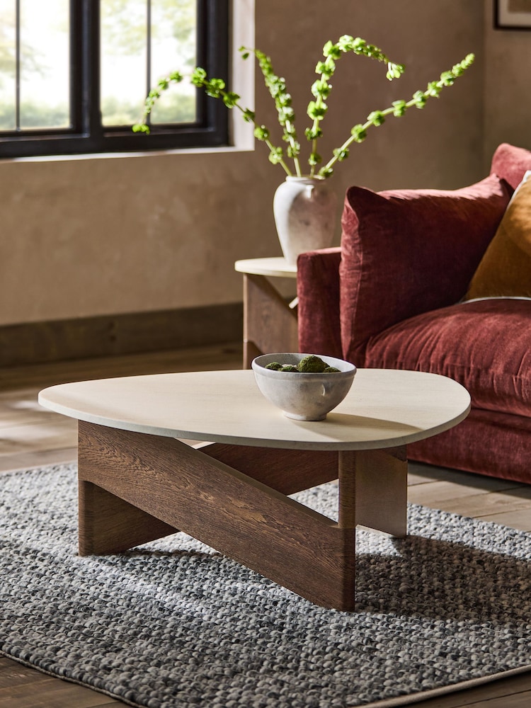 Dark Natural Arches Marble Effect Coffee Table - Image 1 of 7 Dark Natural Arches Marble Effect Coffee Table - Image 1 of 7