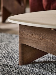 Dark Natural Arches Marble Effect Coffee Table - Image 2 of 7