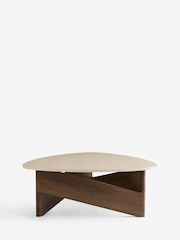 Dark Natural Arches Marble Effect Coffee Table - Image 5 of 7