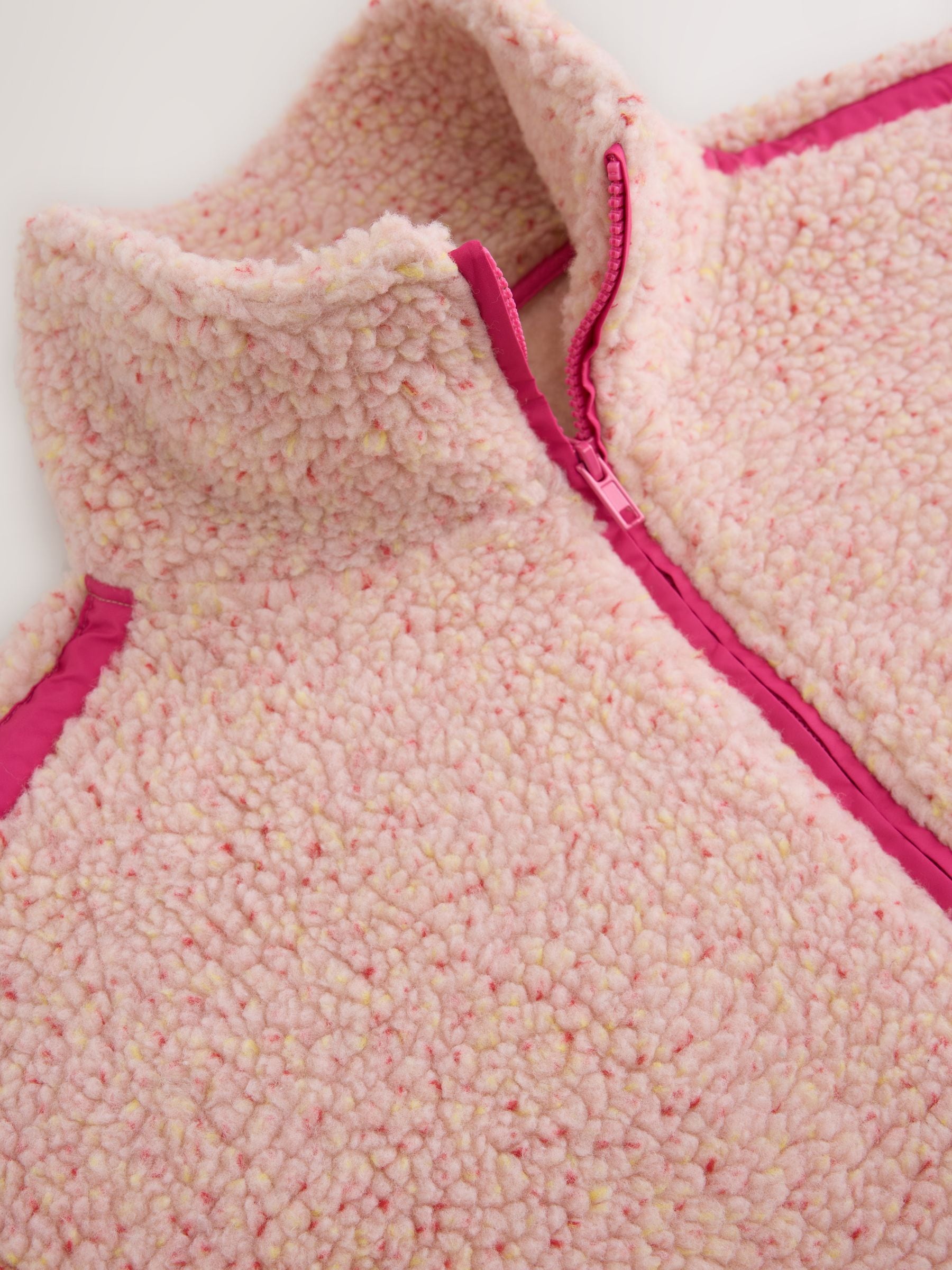 Buy Pink Contrast Trim Half Zip Borg Jacket from Next USA