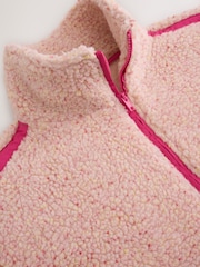 Pink Contrast Trim Half Zip Borg Jacket - Image 8 of 8