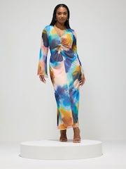 Yours Curve London Knot Mesh Maxi Dress - Imagen 2 de 5