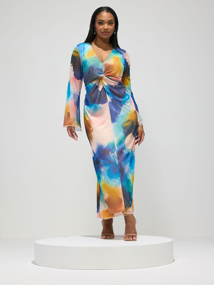 Yours Curve London Knot Mesh Maxi Dress - Imagen 2 de 5